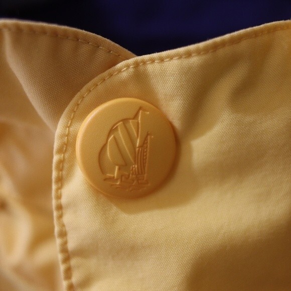 Nautica Yellow Vented Hidden Hood Nylon Windbreaker Jacket XL Preppy Sailing - Picture 4 of 16